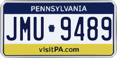 PA license plate JMU9489