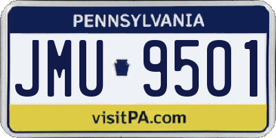 PA license plate JMU9501