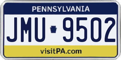 PA license plate JMU9502