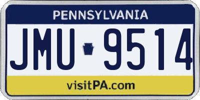 PA license plate JMU9514
