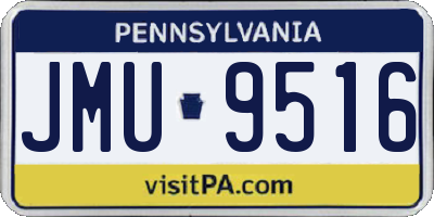 PA license plate JMU9516