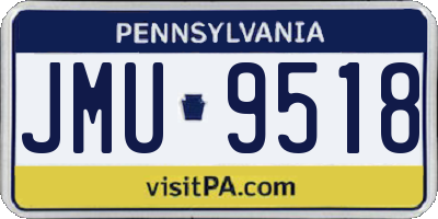 PA license plate JMU9518