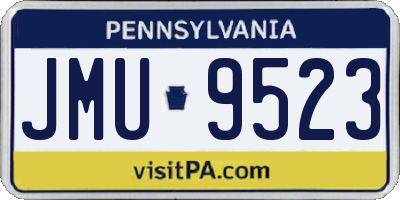 PA license plate JMU9523