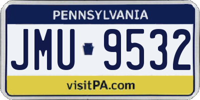 PA license plate JMU9532