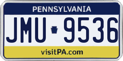 PA license plate JMU9536