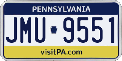 PA license plate JMU9551