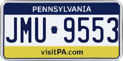 PA license plate JMU9553