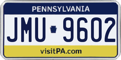 PA license plate JMU9602
