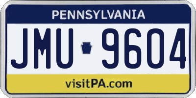 PA license plate JMU9604