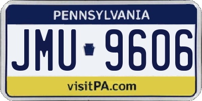 PA license plate JMU9606
