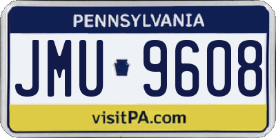 PA license plate JMU9608