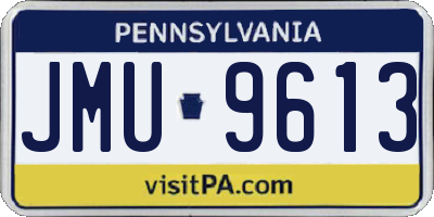 PA license plate JMU9613