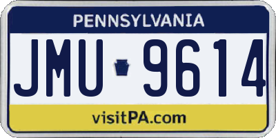 PA license plate JMU9614