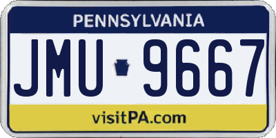 PA license plate JMU9667