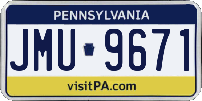 PA license plate JMU9671