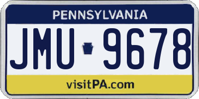 PA license plate JMU9678