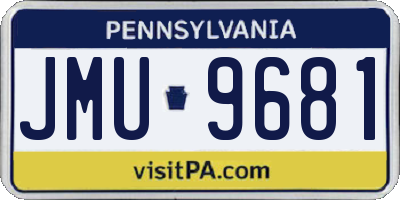 PA license plate JMU9681