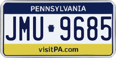 PA license plate JMU9685