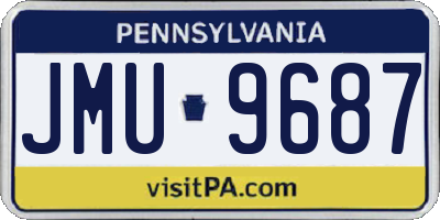 PA license plate JMU9687