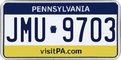 PA license plate JMU9703