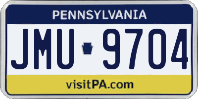 PA license plate JMU9704