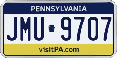 PA license plate JMU9707