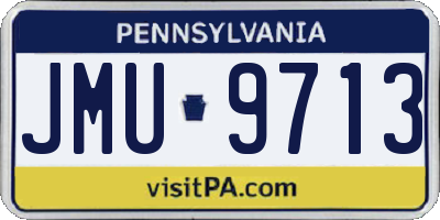PA license plate JMU9713