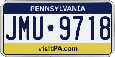 PA license plate JMU9718