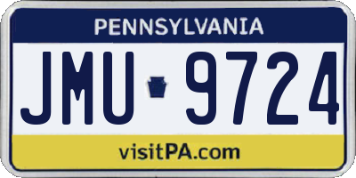 PA license plate JMU9724