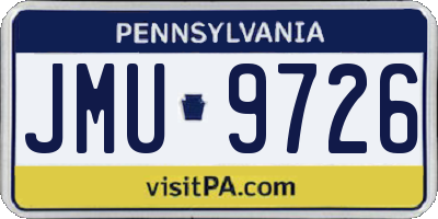 PA license plate JMU9726