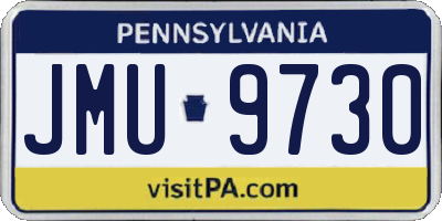 PA license plate JMU9730