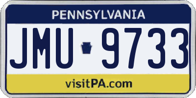 PA license plate JMU9733