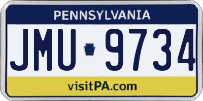 PA license plate JMU9734