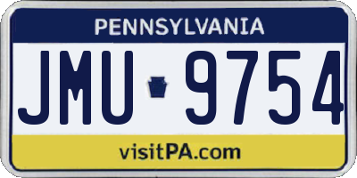 PA license plate JMU9754