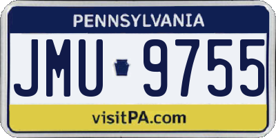 PA license plate JMU9755