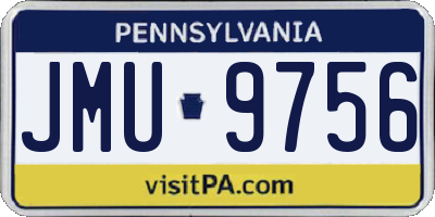 PA license plate JMU9756