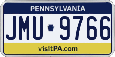 PA license plate JMU9766