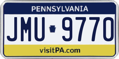 PA license plate JMU9770