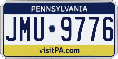PA license plate JMU9776