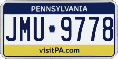 PA license plate JMU9778
