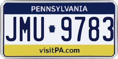 PA license plate JMU9783