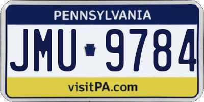 PA license plate JMU9784