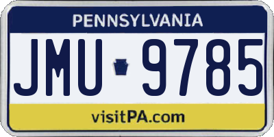 PA license plate JMU9785