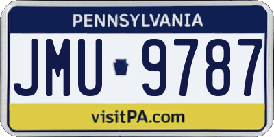 PA license plate JMU9787