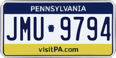 PA license plate JMU9794