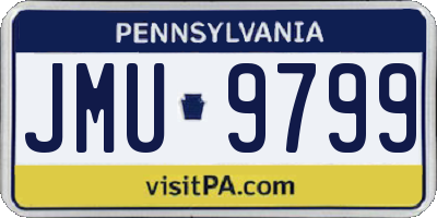 PA license plate JMU9799