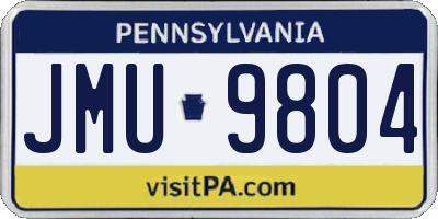 PA license plate JMU9804