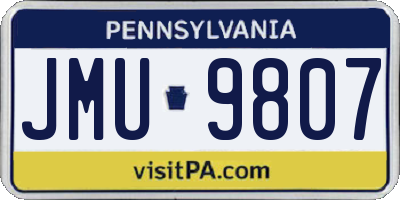 PA license plate JMU9807
