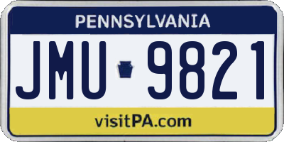 PA license plate JMU9821
