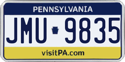 PA license plate JMU9835